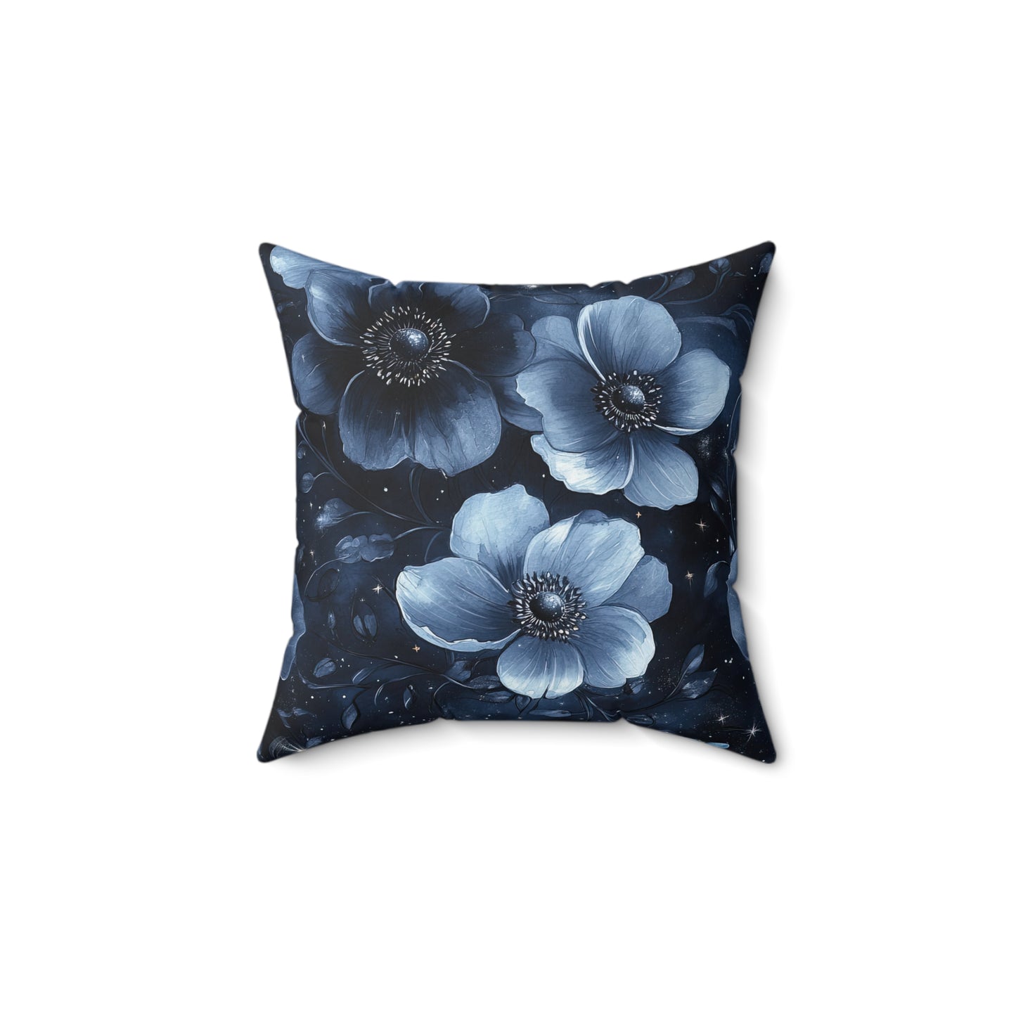 Midnight Blossoms Throw Pillow