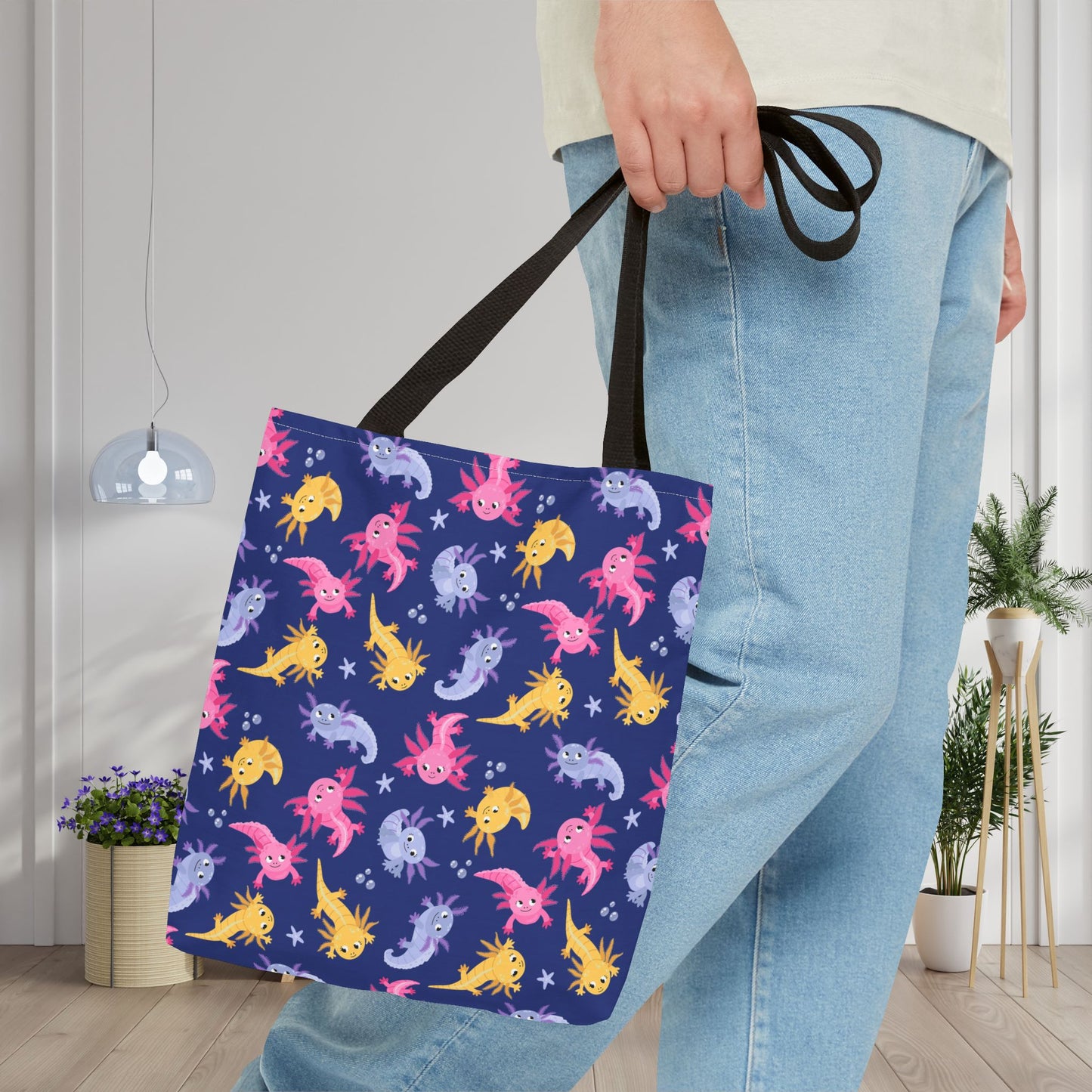 Axolotl Lagoon Canvas Tote Bag