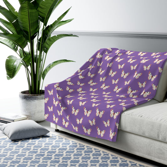 Lavender Flutter Fleece Blanket
