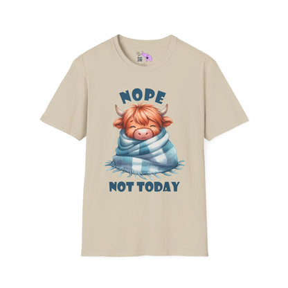 Nope Not Today Cute Cow Adult T-shirt