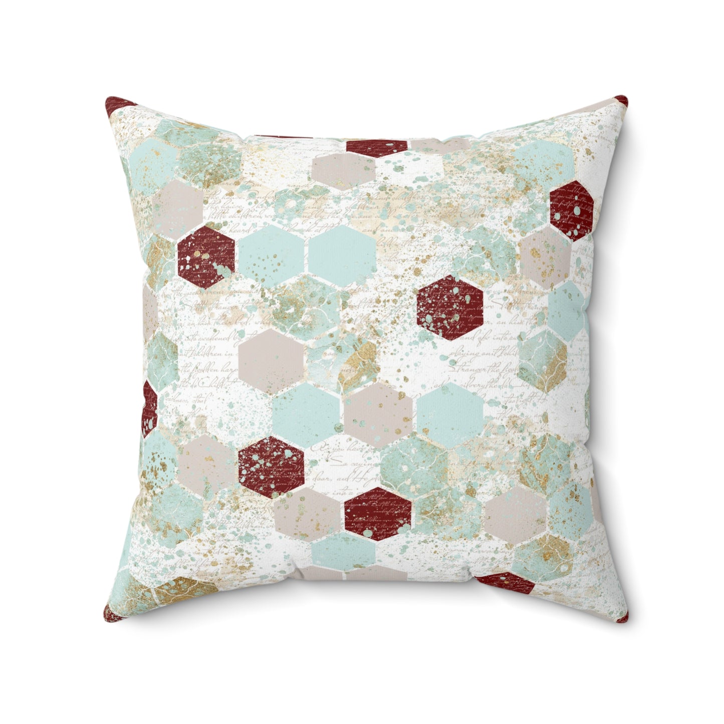 Love Letters & Honeycomb Throw Pillow