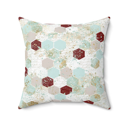 Love Letters & Honeycomb Throw Pillow