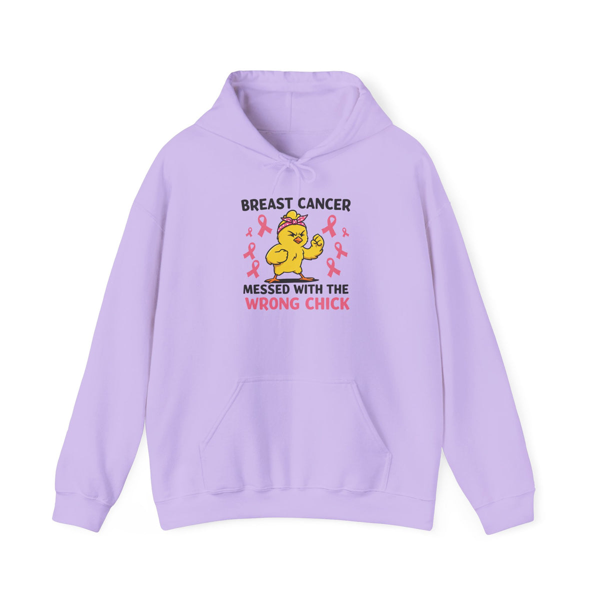 Breast Cancer Messed With The Wrong Chick Heavy Blend™ Hooded Sweatshirt
