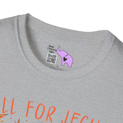Fall For Jesus He Never Leaves (2) Adult T-shirt