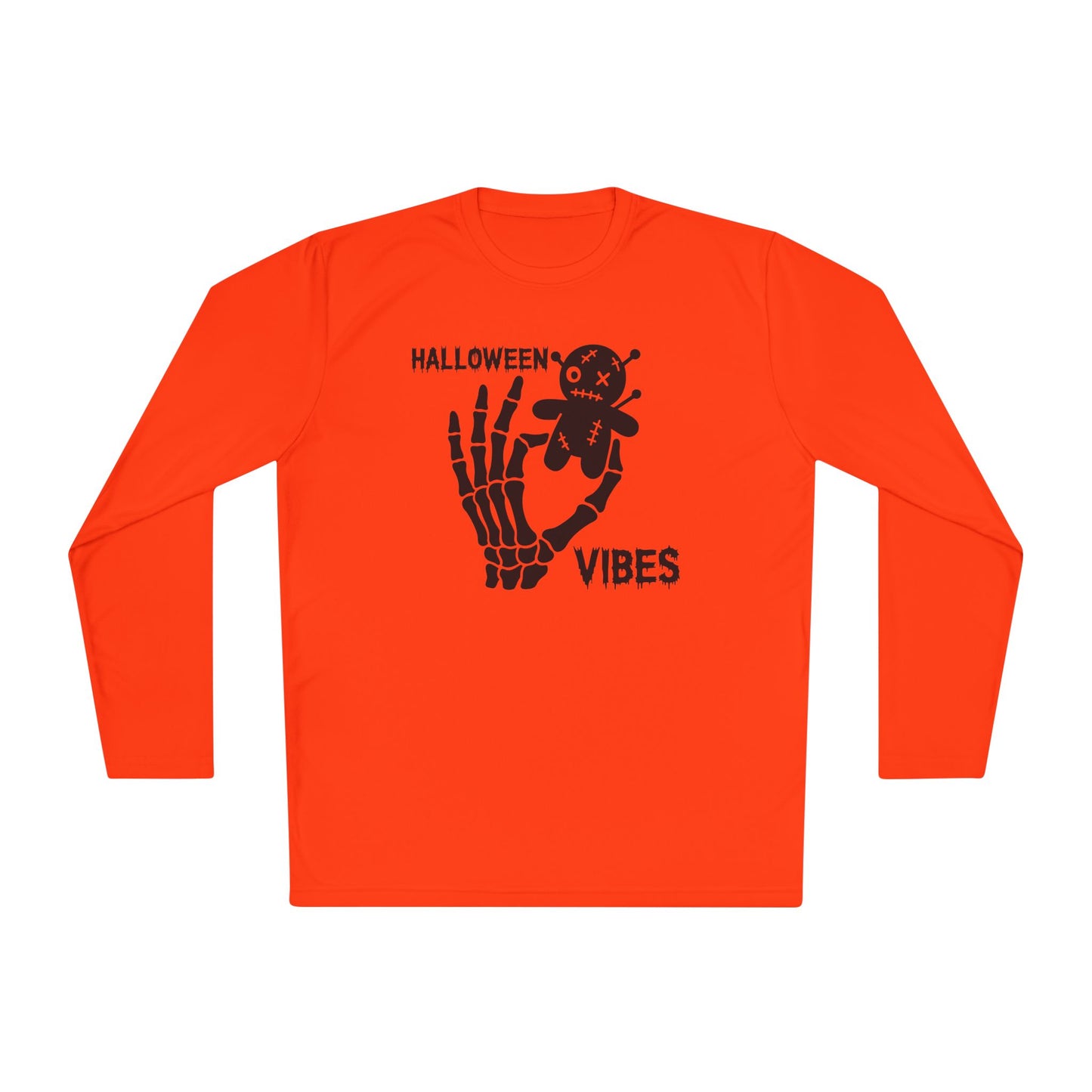 Halloween Vibes (Skeleton Hand & Voodoo Doll) Adult Long Sleeve Tee