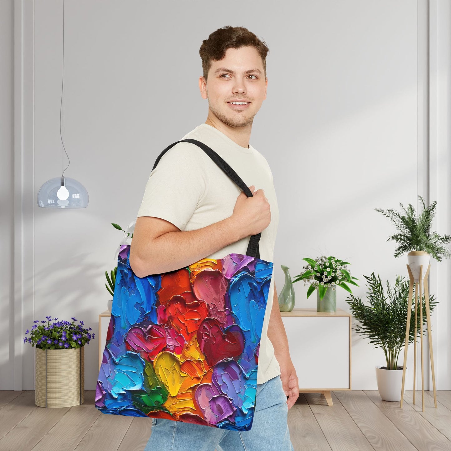 Palette Knife Hearts Canvas Tote Bag