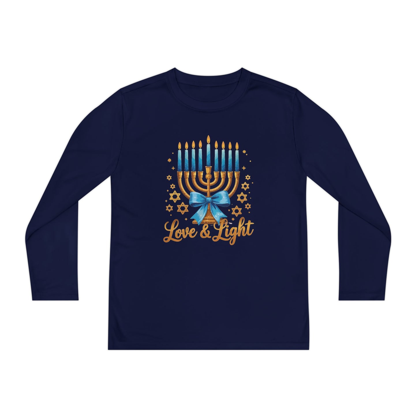 Love & Light Menorah Youth Long Sleeve Tee