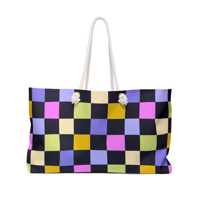 Joyful Checkerboard Weekender Bag
