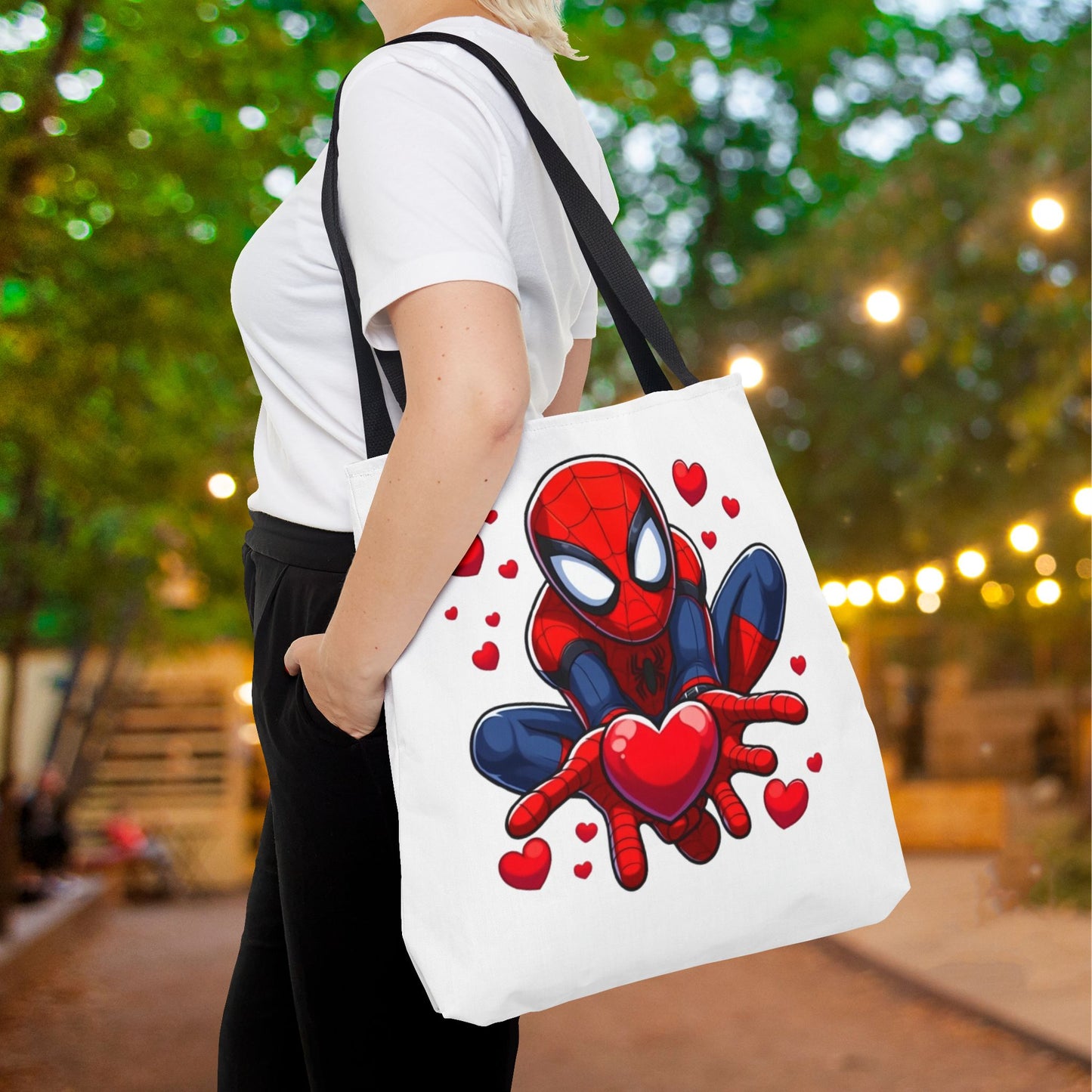 Valentines Spiderman Tote Bag