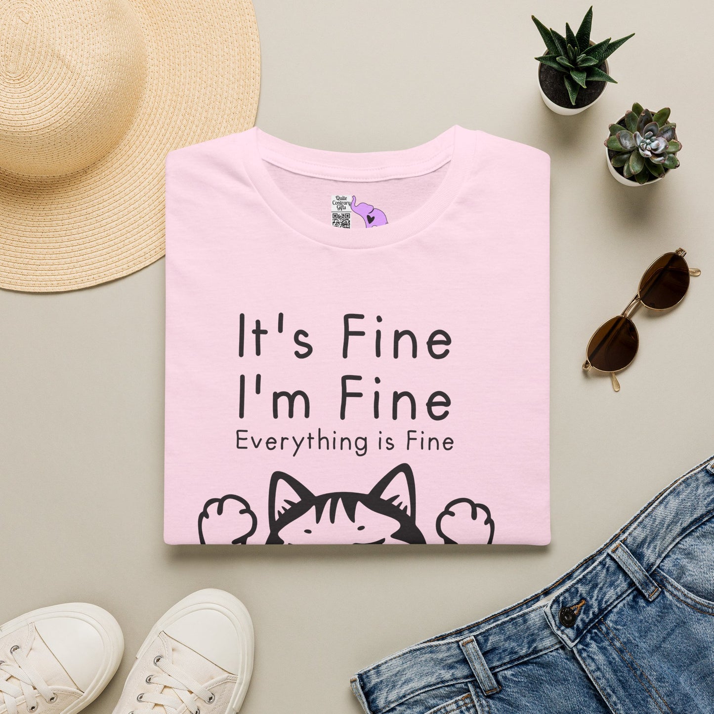 It's Fine I'm Fine Everything's Fine (Cat) Adult T-shirt