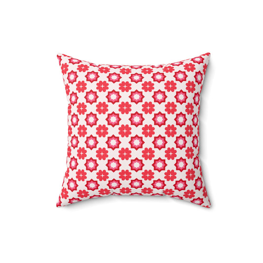 Scarlet Star Garden Throw Pillow