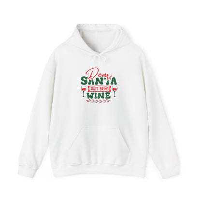 Dear Santa Just Bring Wine Adult Heavy Blend™ Hooded Sweatshirt