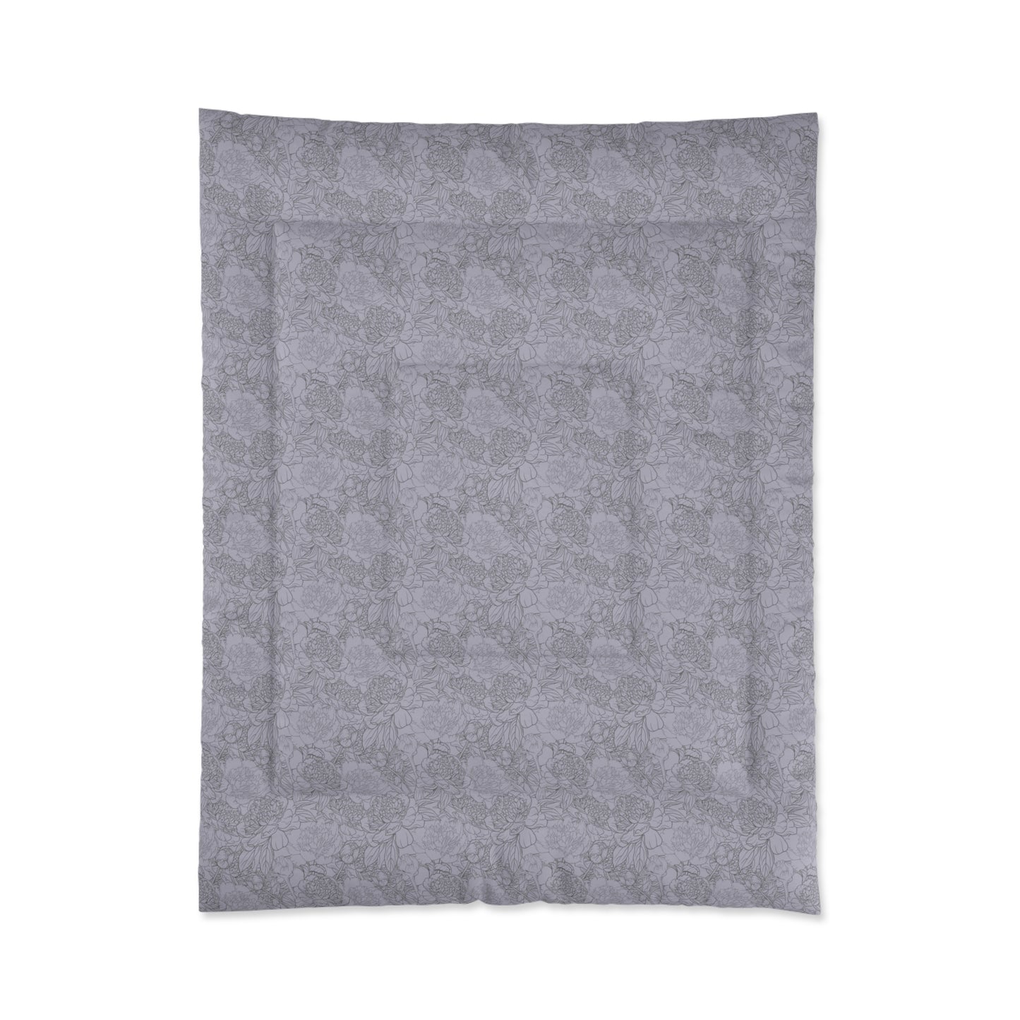 Grayish Purple Flower Print Comforter