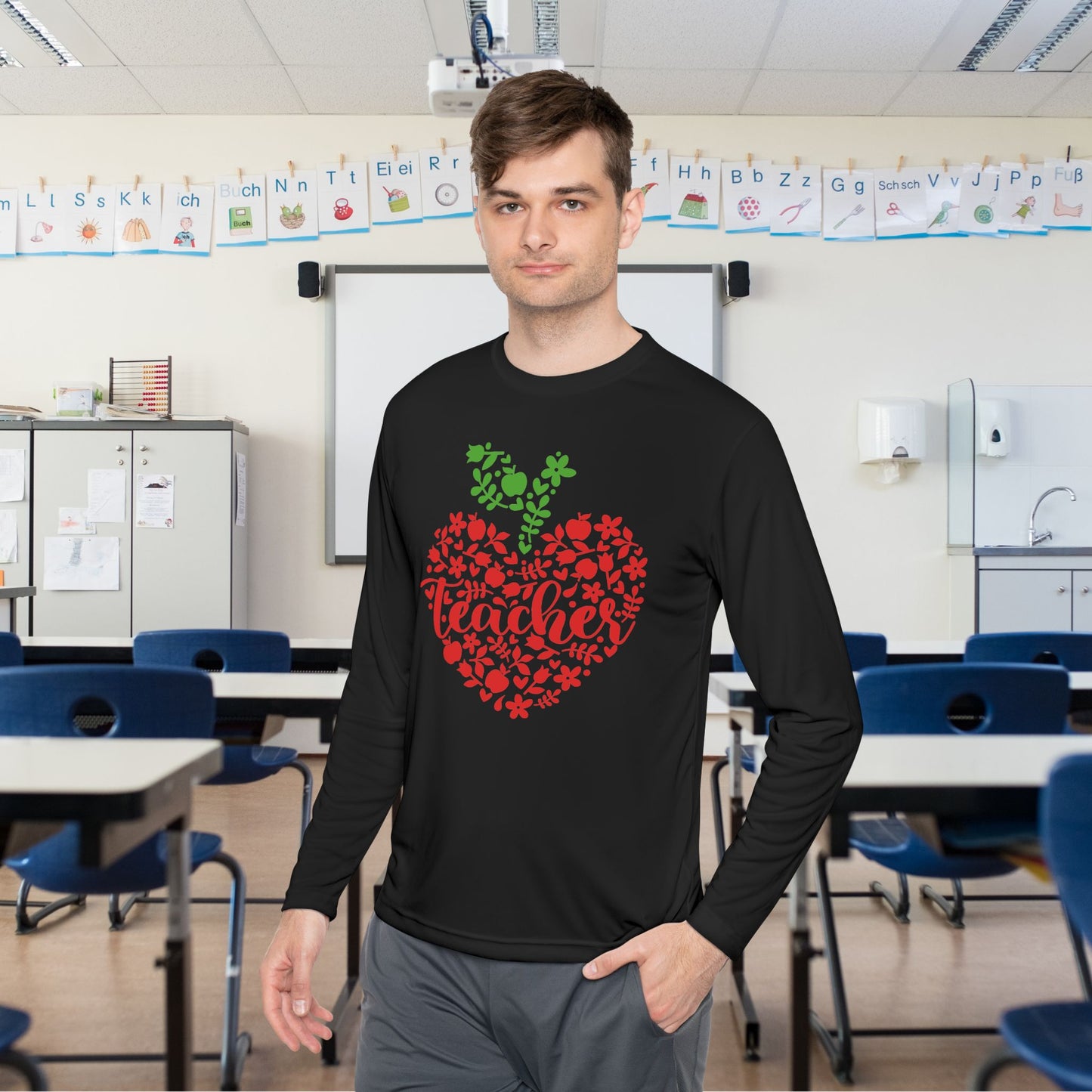 Teacher Heart 1 Adult Long Sleeve Tee