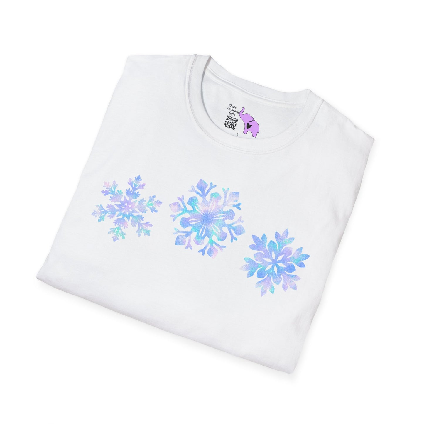 Bluish Snowflakes Adult T-shirt