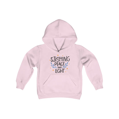 Hanukkah Wishing Peace & Light 3 Youth Hoodie