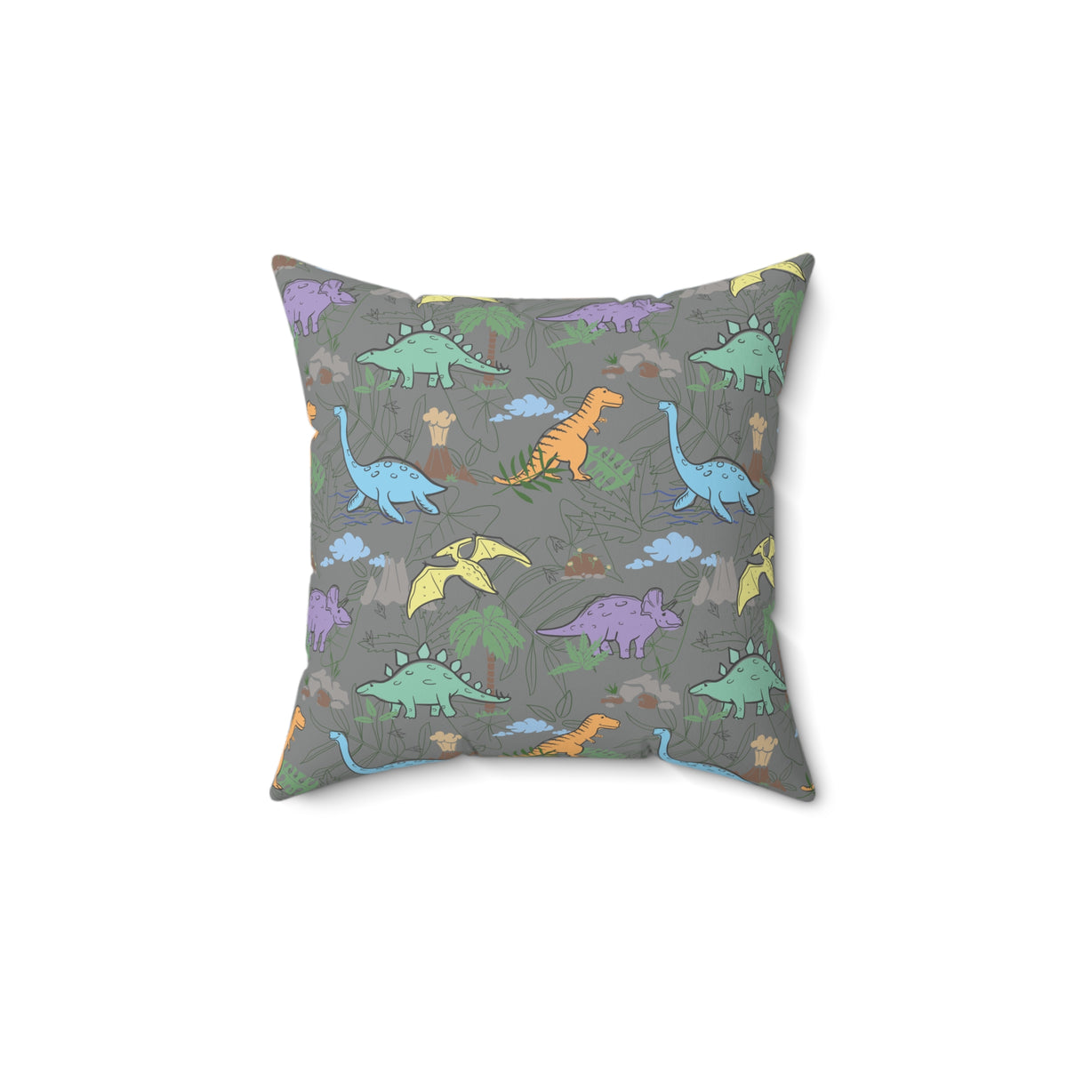 Prehistoric Playtime Throw Pillow