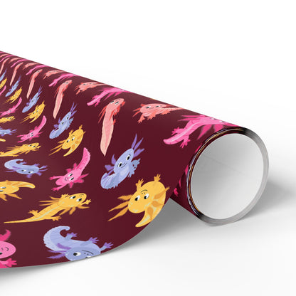 Crimson Axolotls Wrapping Paper