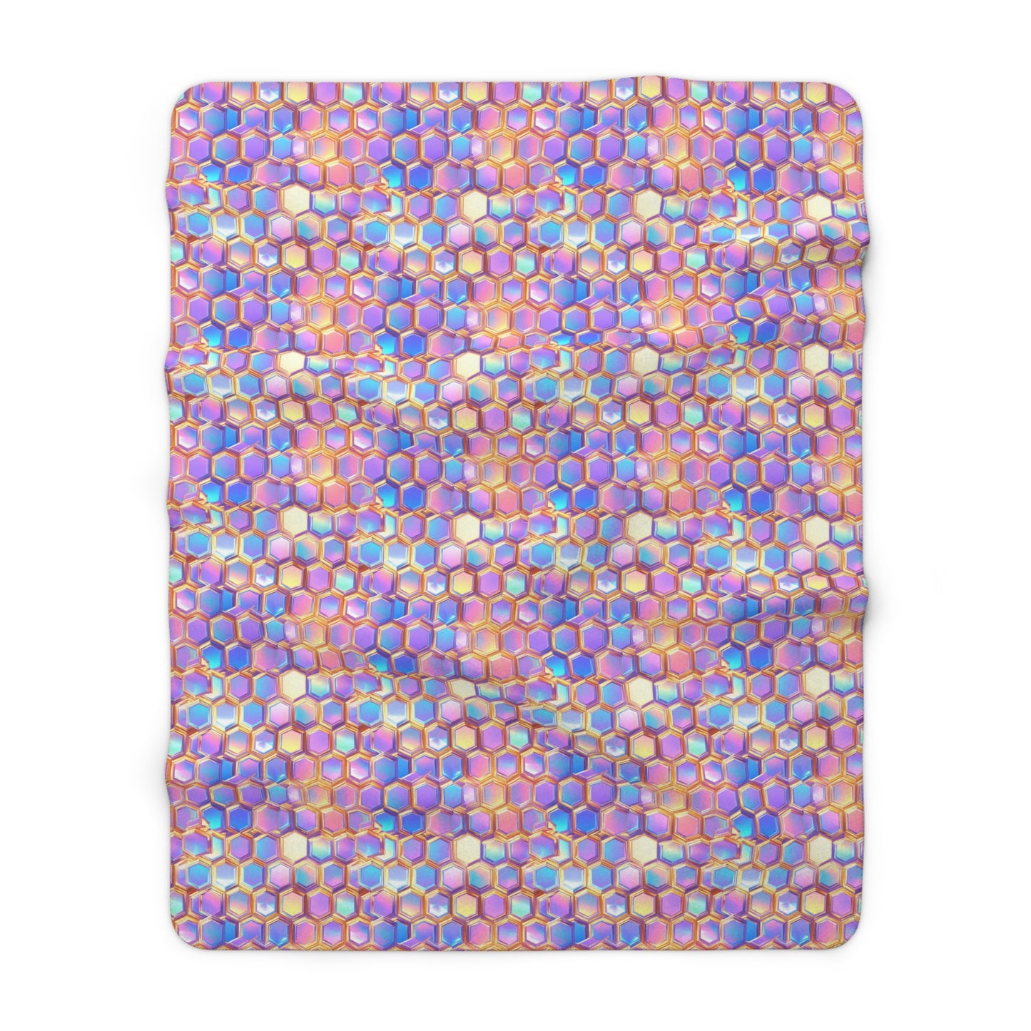 Aurora Hexagons Sherpa Fleece Blanket