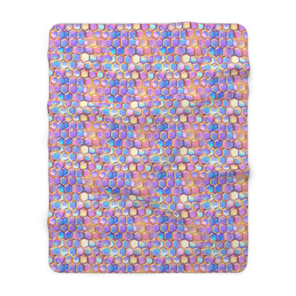 Aurora Hexagons Sherpa Fleece Blanket