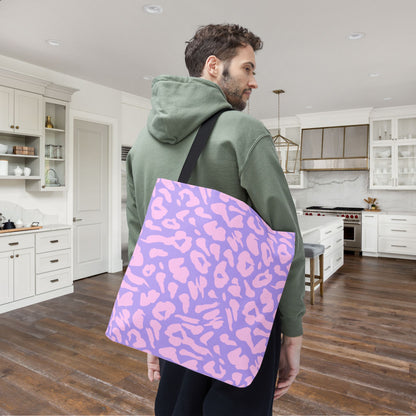 Cotton Candy Cheetah Print Canvas Tote Bag