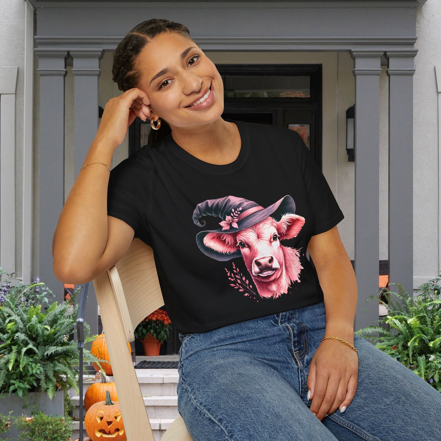 Witchy Cow Adult T-shirt