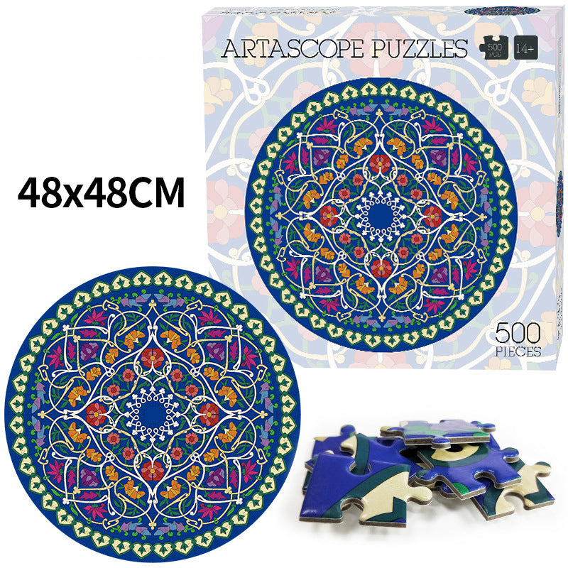 Artistic Round Puzzle Collection – Colorful 500 Piece Designs