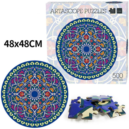 Artistic Round Puzzle Collection – Colorful 500 Piece Designs