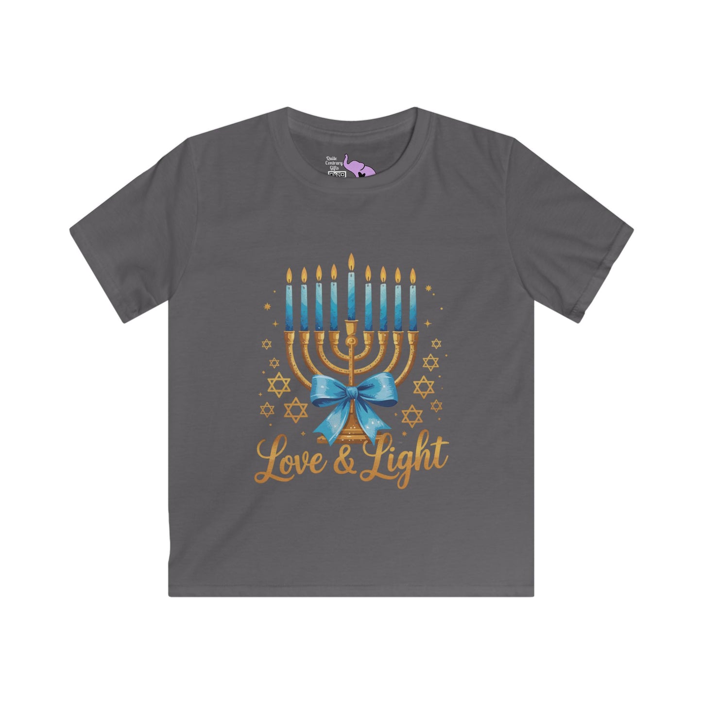 Love & Light Menorah Youth Softstyle Tee
