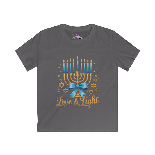 Love & Light Menorah Youth Softstyle Tee