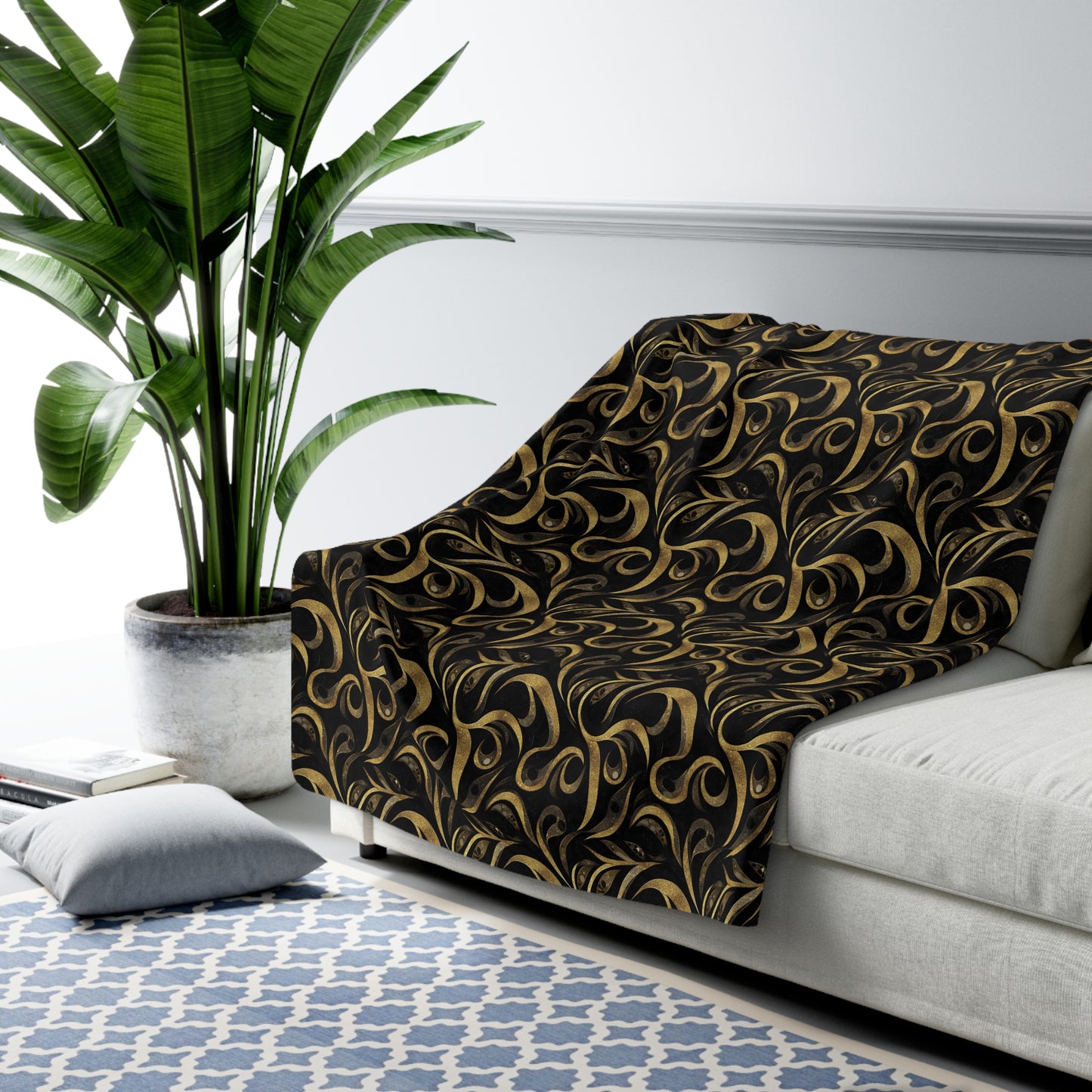 Golden Noir Swirl Basic Bedding Set