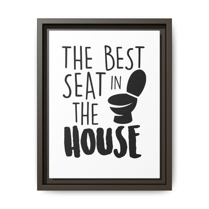 The Best Seat In The House Framed Canvas Bathroom Art