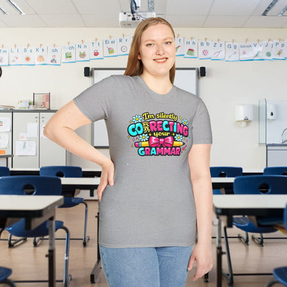 I'm Silently Correcting Your Grammar (Colorful) Adult T-shirt