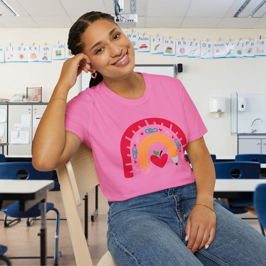 Rainbow Teacher Adult T-shirt