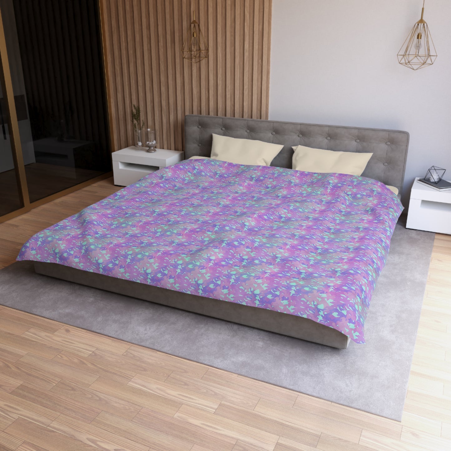 Lavender Mist Camo Duvet Bedding Set