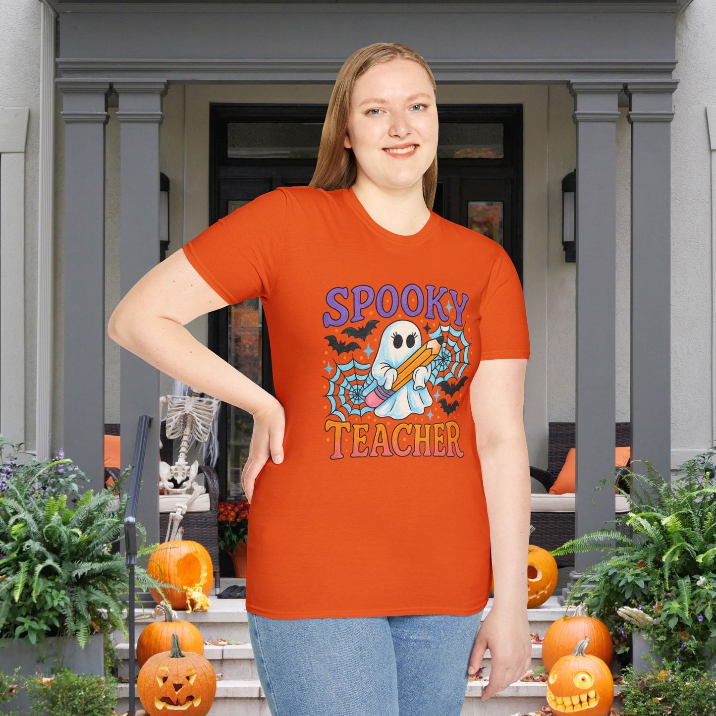 Spooky Teacher Adult T-shirt