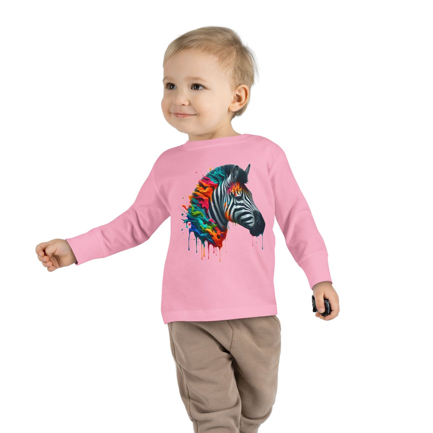 Colorful Zebra Toddler Long Sleeve Tee