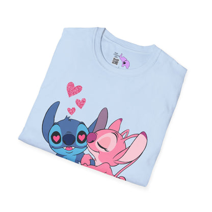 Valentine Stitch Kisses Adult Unisex Tshirt