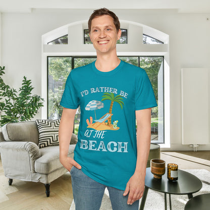 I'd Rather Be At The Beach Adult T-shirt