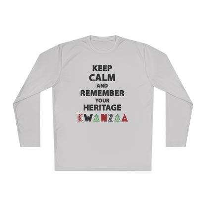 Keep Calm and Remember Your Heritage Kwanzaa Adult Long Sleeve Tee