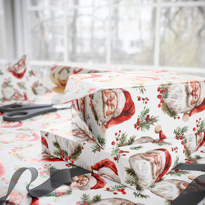 Berry Merry Santa Wrapping Paper