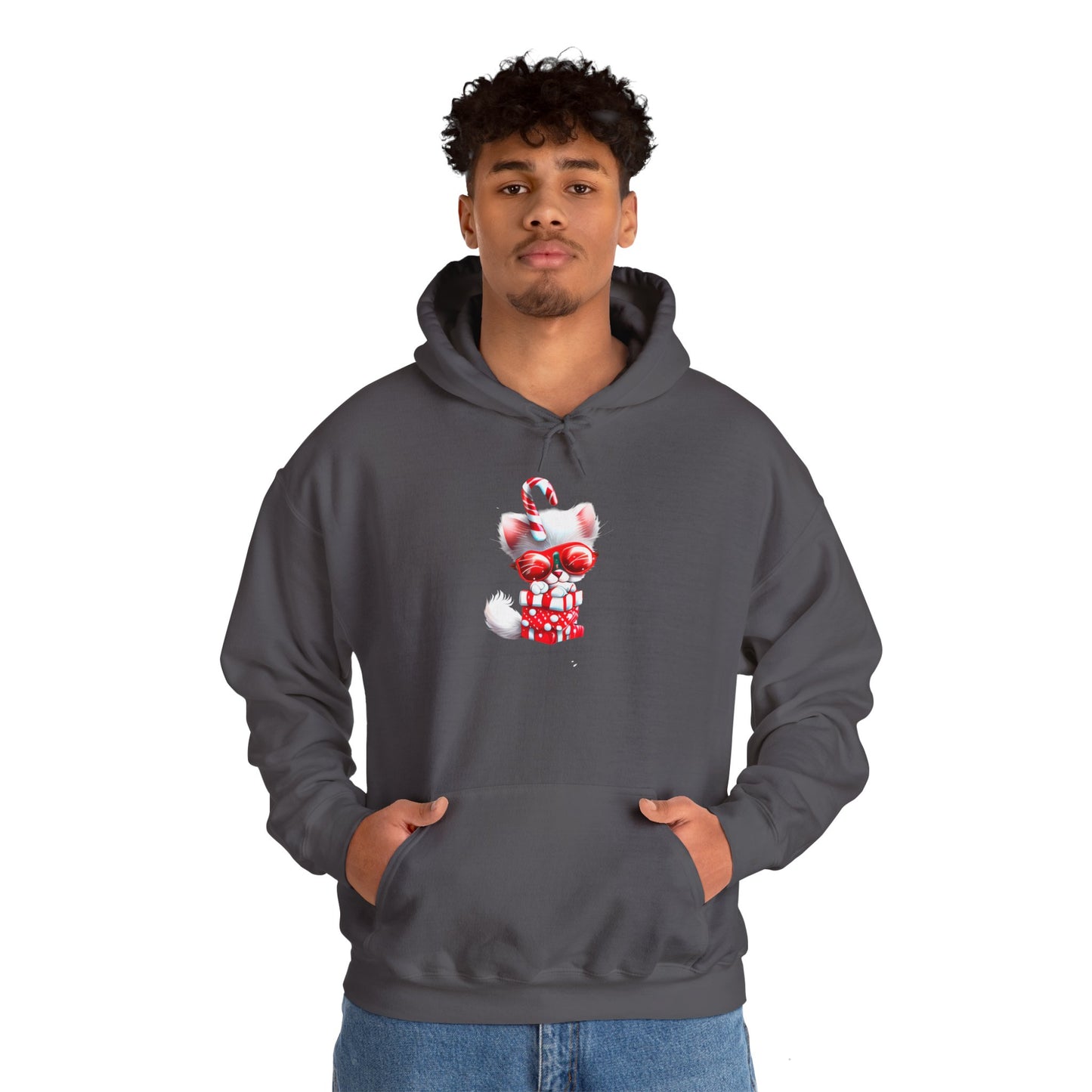 Candy Cane Kitten Heavy Blend™ Hooded Sweatshirt