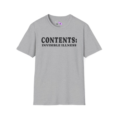 Contents: Invisible Illness Adult T-shirt