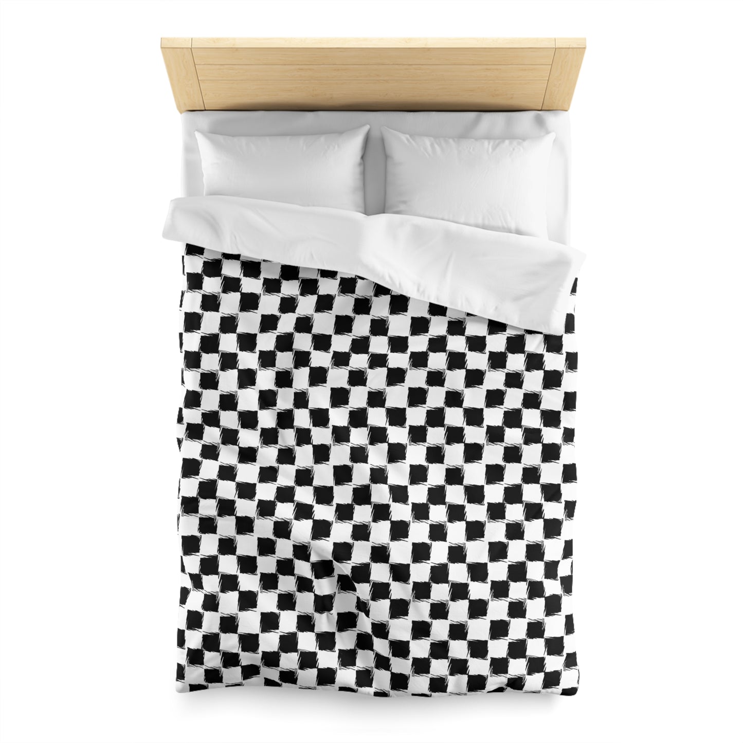 Distorted Check Microfiber Duvet Cover