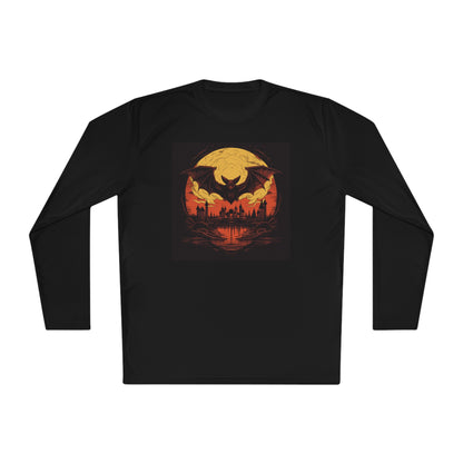 Creepy Bats Over Moon 16 Adult Long Sleeve Tee