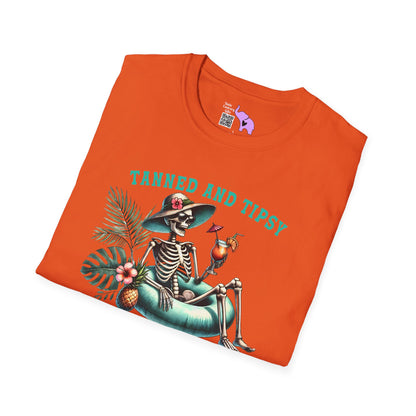 Tanned & Tipsy Skeleton Adult T-shirt