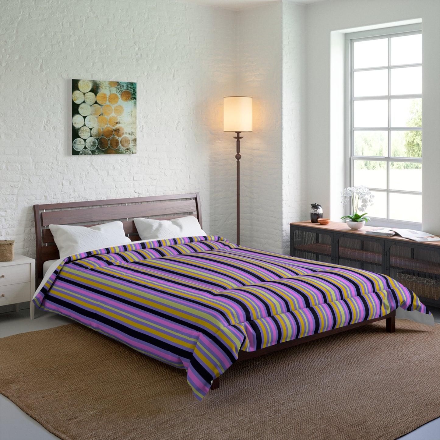 Midnight Pop Stripes Comforter