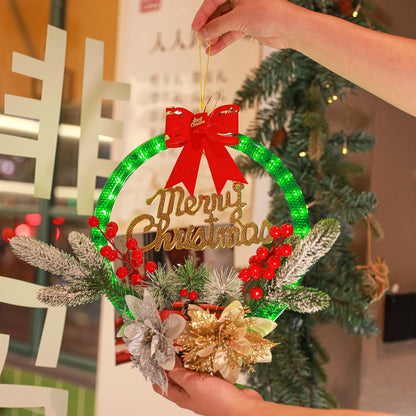 12inch Luminous Christmas Wreath Door Hanging