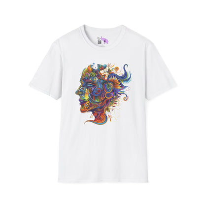 Colorful Paisley Woman Profile Adult T-shirt