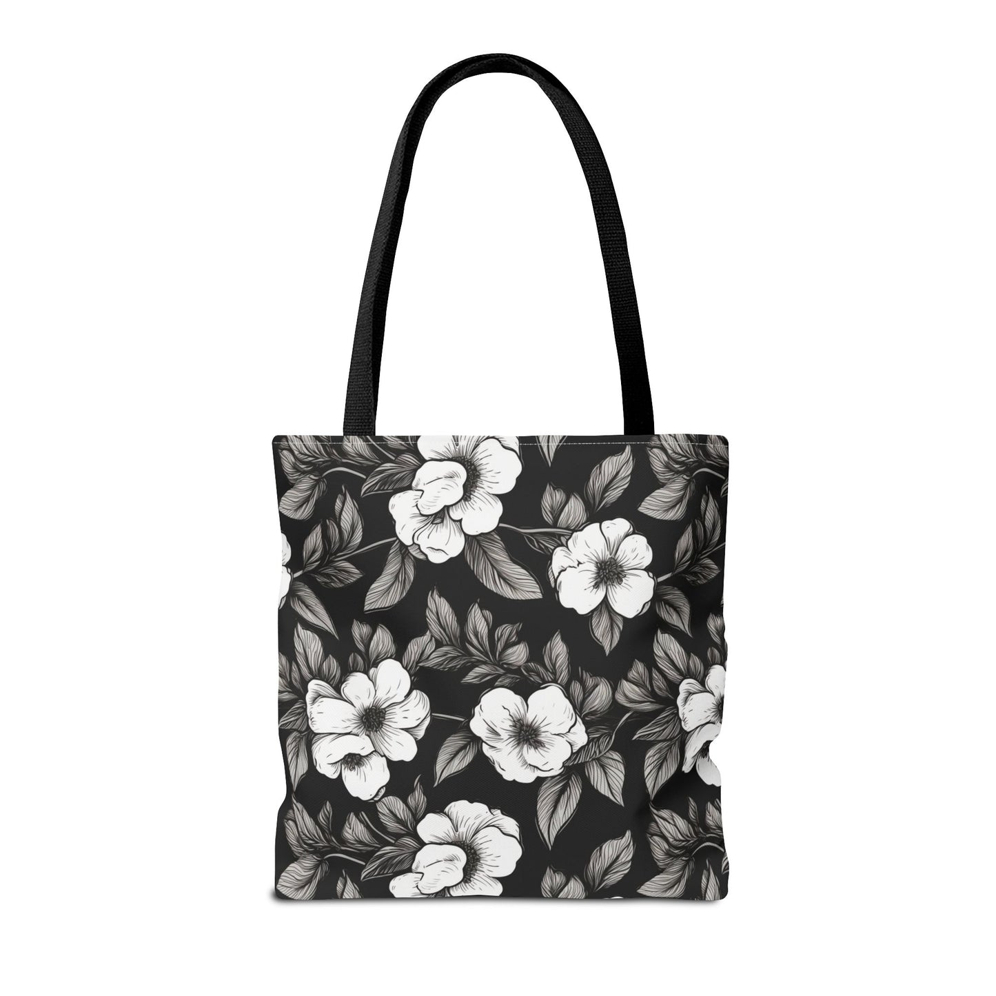 Black & White Daisies Canvas Tote Bag